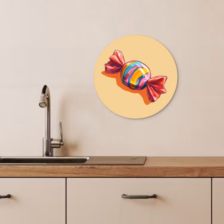 Quadro rotondo - Giallo - Caramella - Colore — 3