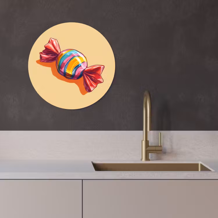 Quadro rotondo - Giallo - Caramella - Colore — 4