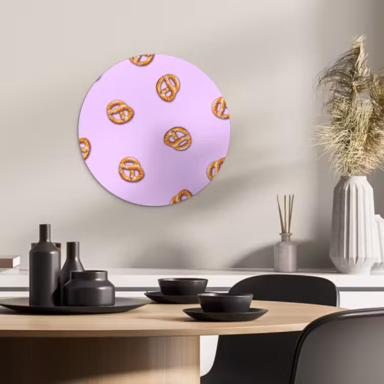 Quadro rotondo - Pretzel - Cibo - Viola — 3