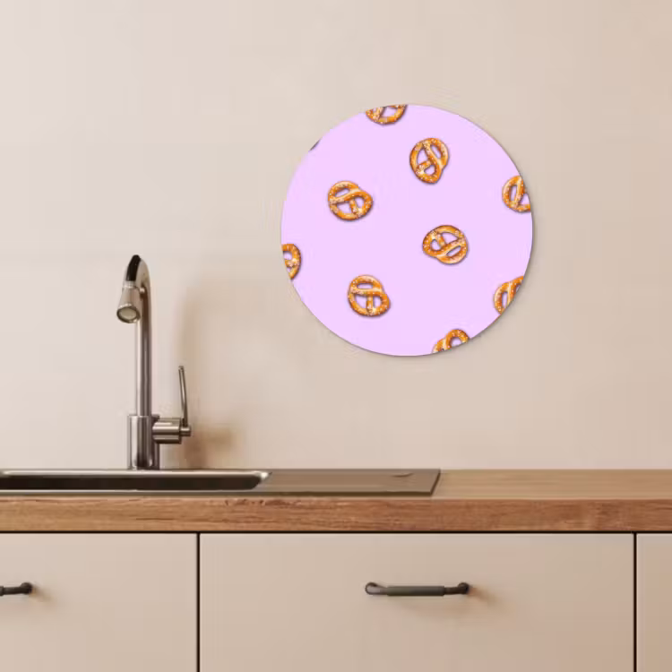 Quadro rotondo - Pretzel - Cibo - Viola — 4
