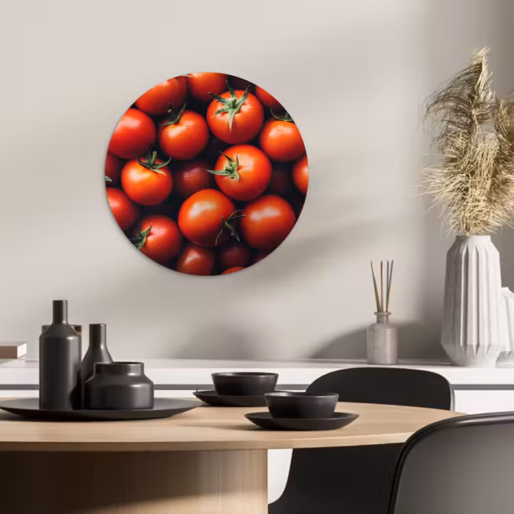 Quadro rotondo - Verdure - Rosso - Pomodori — 1
