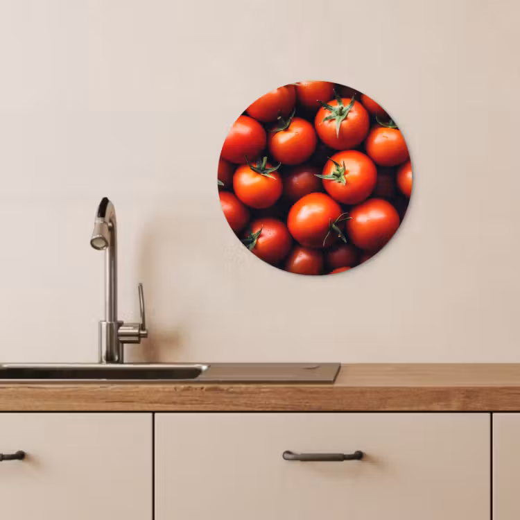 Quadro rotondo - Verdure - Rosso - Pomodori — 3