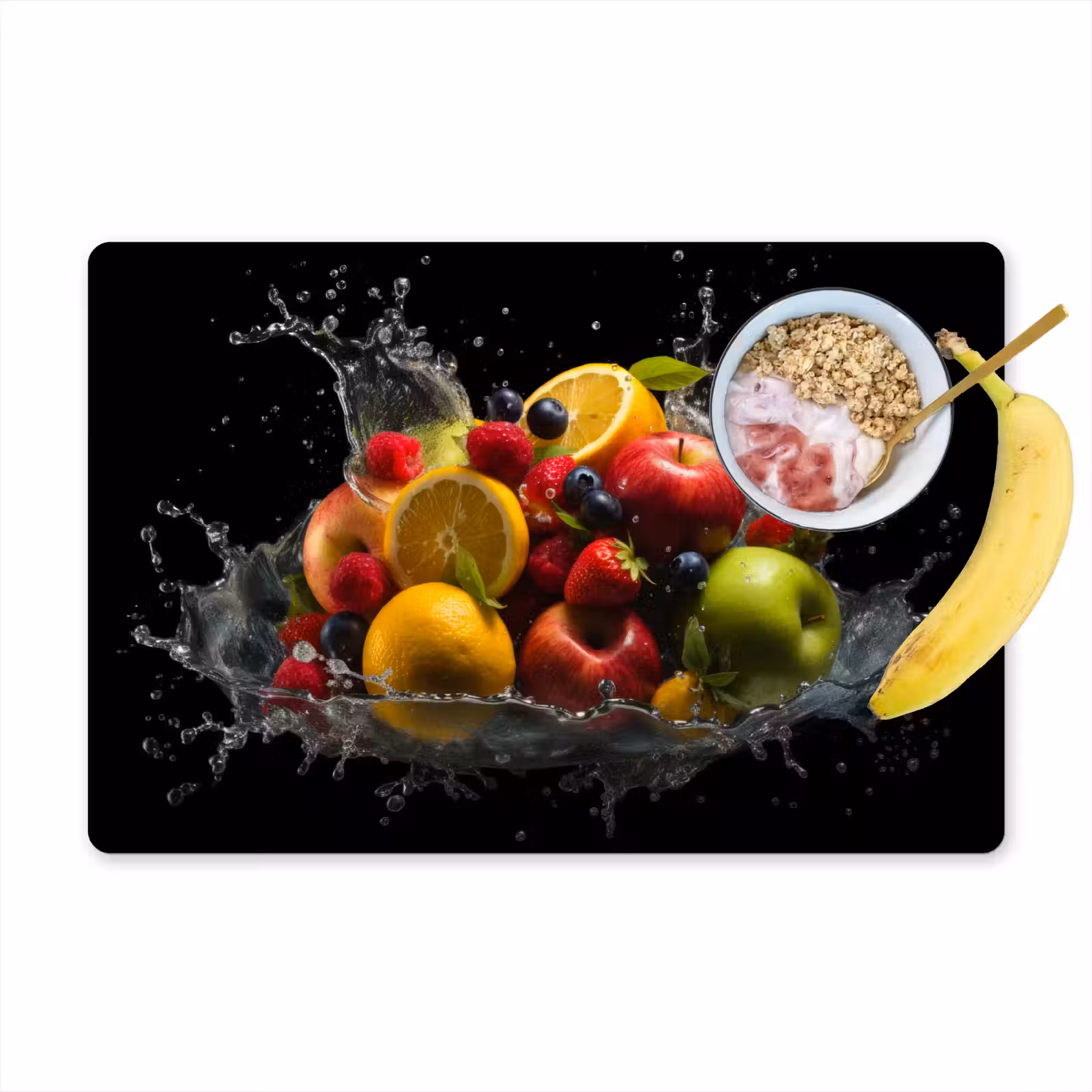 Tovaglietta in vinile - Frutta - Mela - Arancia - Frutti rossi - Acqua — 1