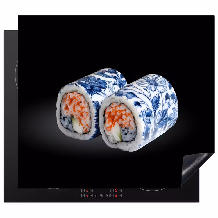 Protezione piano induzione - Sushi - Blu Delft - Riso - Pesce - Elegante — 1