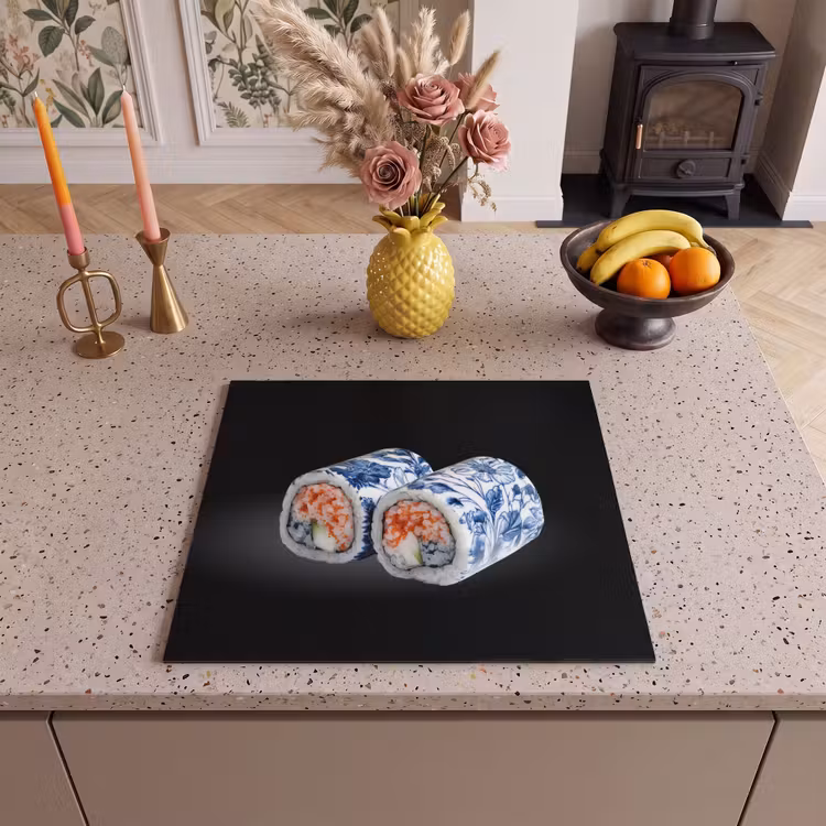 Protezione piano induzione - Sushi - Blu Delft - Riso - Pesce - Elegante — 3