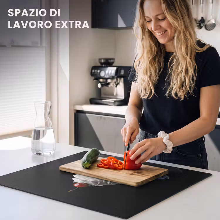 Protezione piano induzione - Torta - Panna montata - Ciliegia - Piatto - Blu Delft — 5