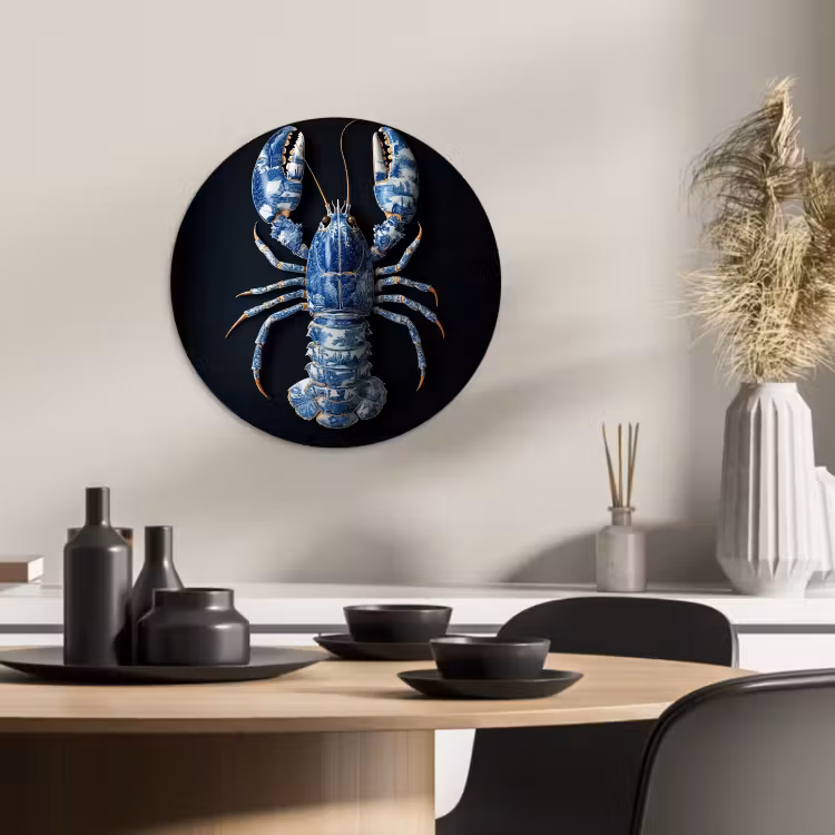 Quadro rotondo - Aragosta - Blu Delft - Scudo - Resistente — 4