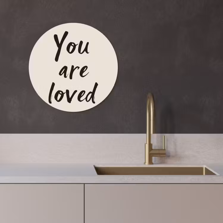 Quadro rotondo - Minimalista - Beige - Amore — 2
