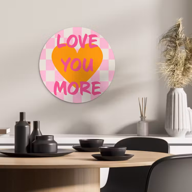 Quadro rotondo - San Valentino - Amore - Rosa - Arancione — 2
