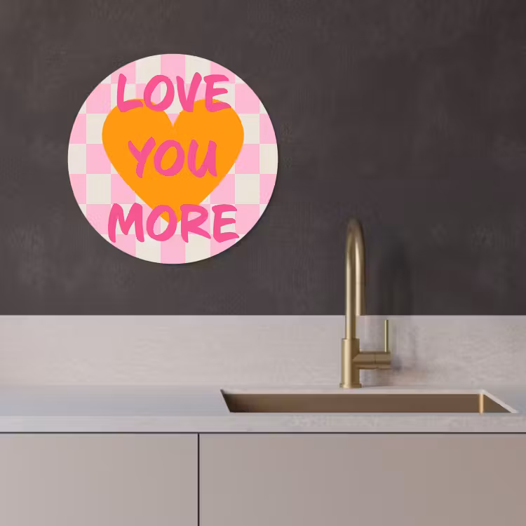Quadro rotondo - San Valentino - Amore - Rosa - Arancione — 3