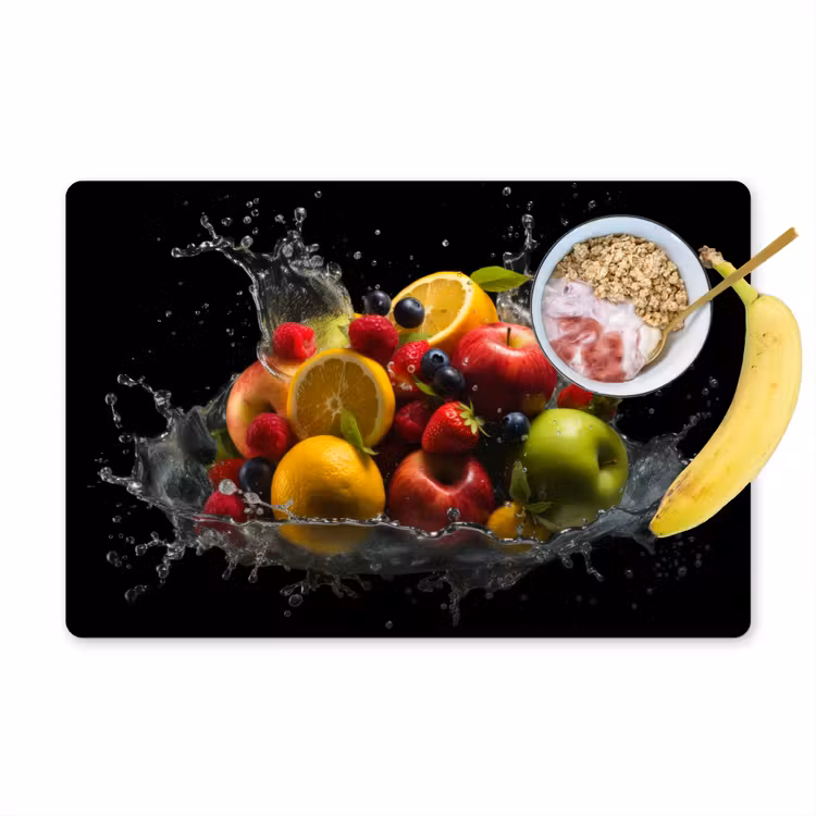 Tovaglietta in vinile - Frutta - Mela - Arancia - Frutti rossi - Acqua — 1
