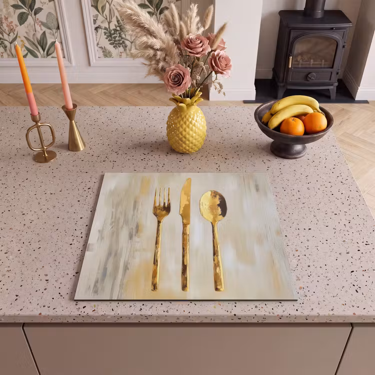 Protezione piano induzione - Vernice - Oro - Posate — 3