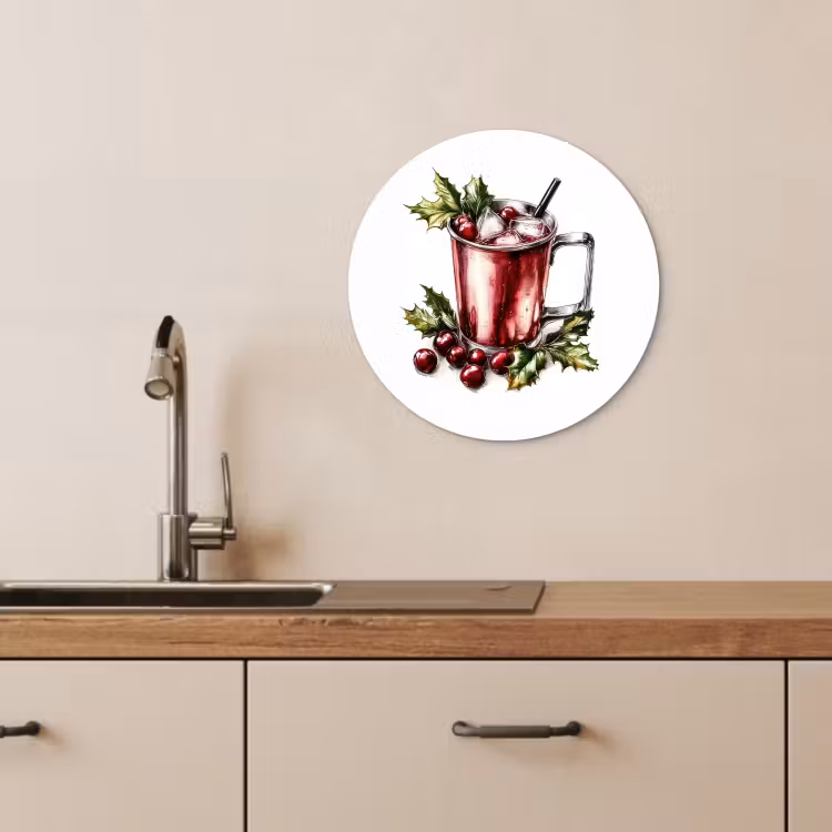 Quadro rotondo - Bevanda - Inverno - Cocktail - Rosso — 4