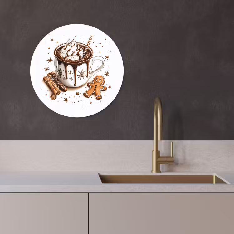 Quadro rotondo - Chocomel - Decorazione - Inverno - Natale — 1