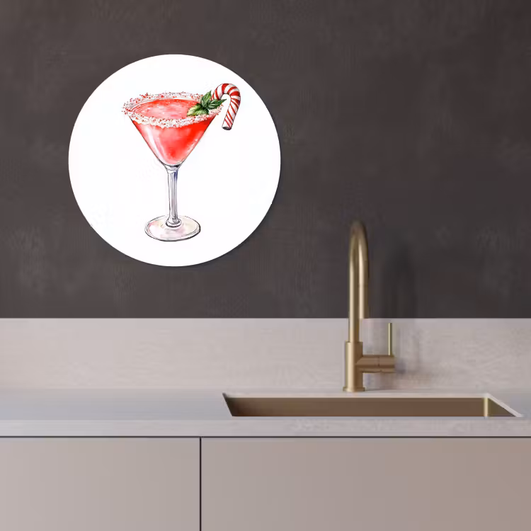 Quadro rotondo - Cocktail - Bevanda - Inverno - Arte — 1