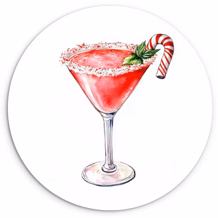 Quadro rotondo - Cocktail - Bevanda - Inverno - Arte — 2