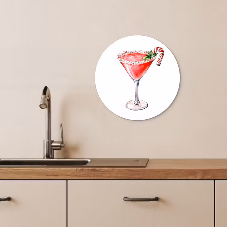 Quadro rotondo - Cocktail - Bevanda - Inverno - Arte — 4