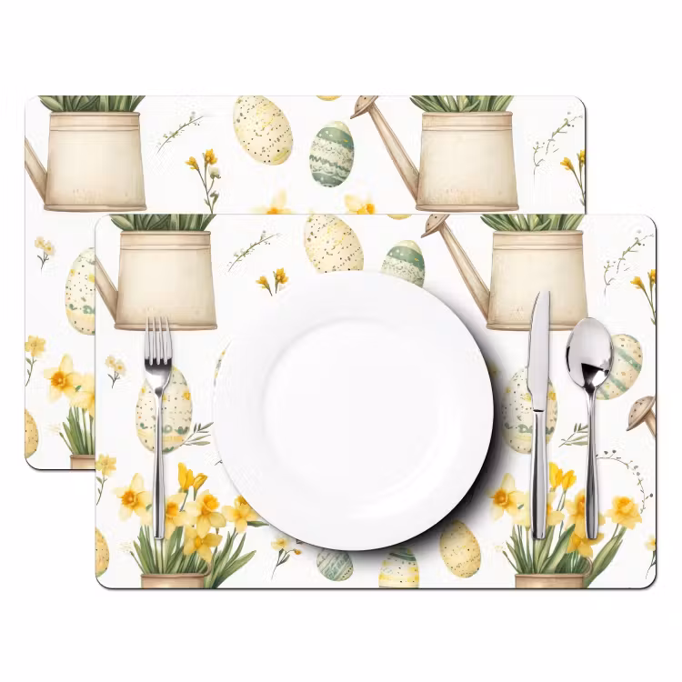 Tovaglietta – 6 pezzi - Annaffiatoio - Fiori - Uova — 2