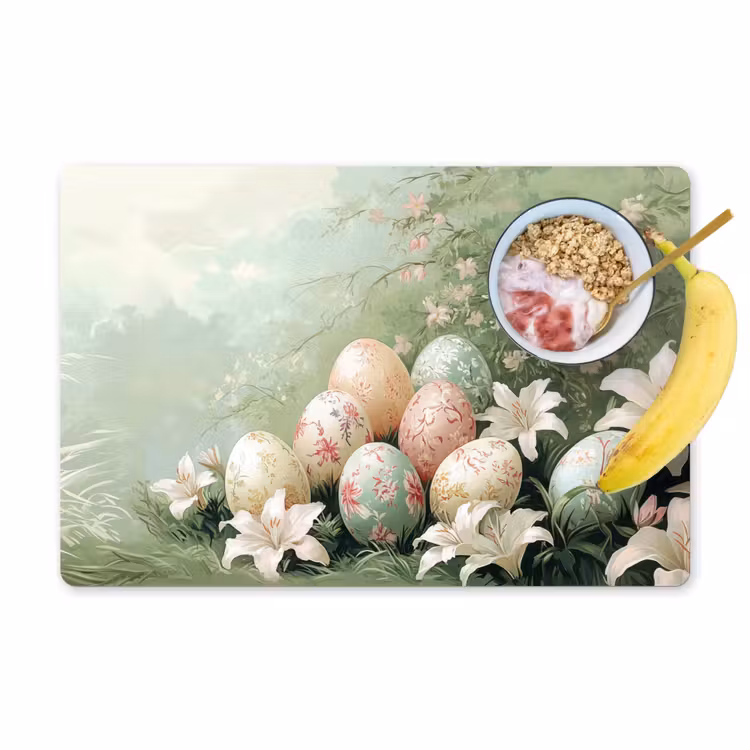 Tovaglietta – 6 pezzi - Uova di Pasqua - Tinte pastello - Fiori — 1