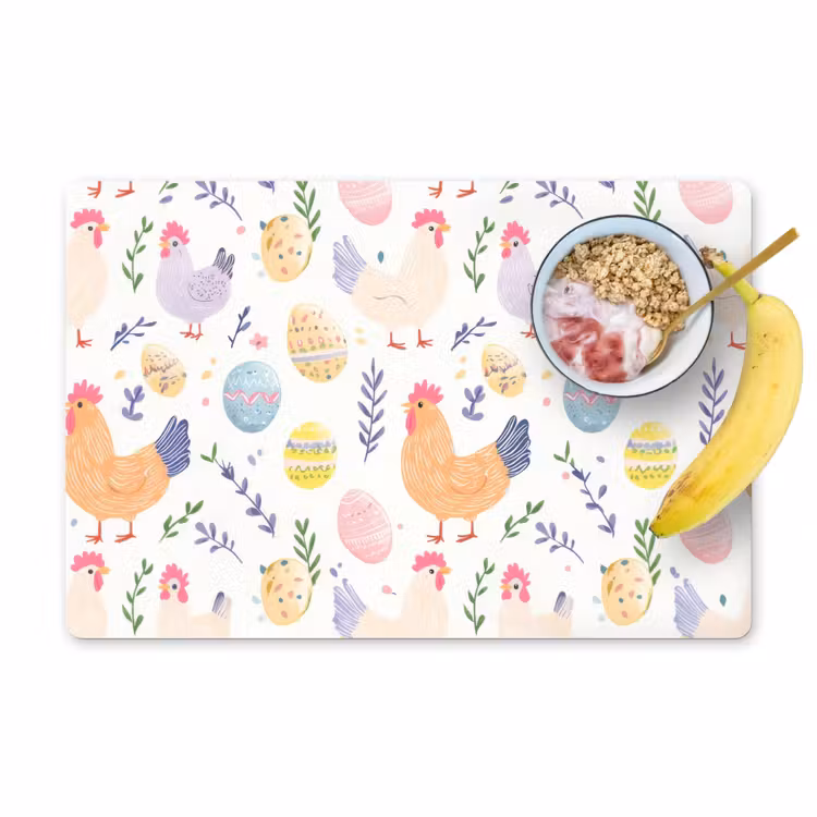 Tovaglietta – 6 pezzi - Cartamodello - Pollo - Uova di Pasqua — 1