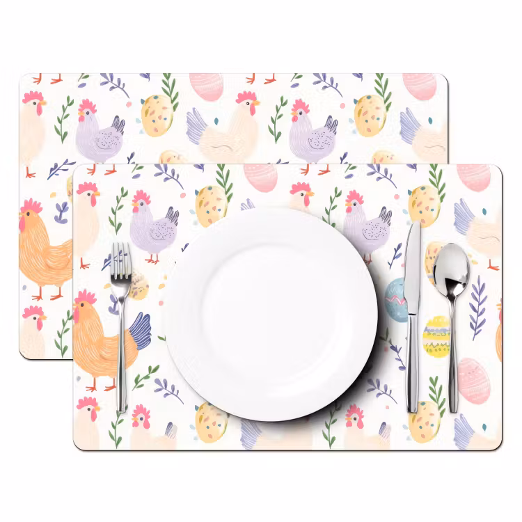 Tovaglietta – 6 pezzi - Cartamodello - Pollo - Uova di Pasqua — 2
