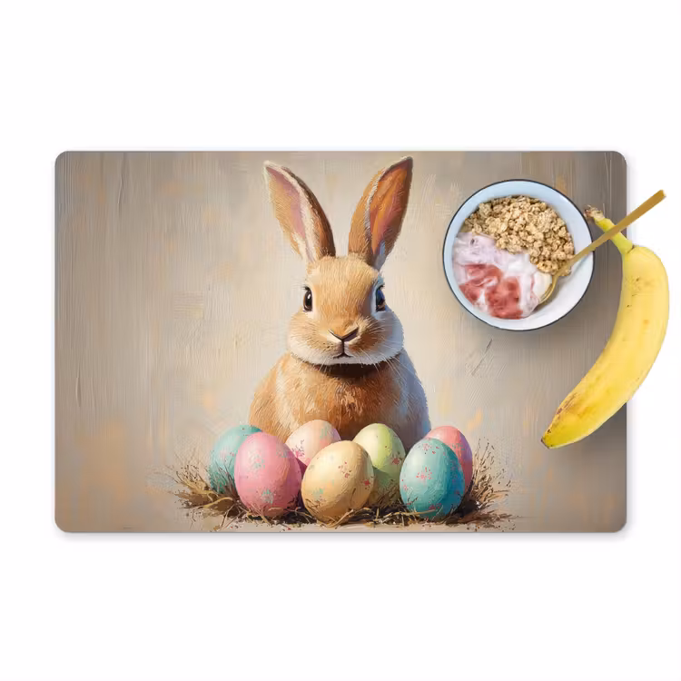 Tovaglietta – 6 pezzi - Coniglietto di Pasqua - Pastello - Uova — 1
