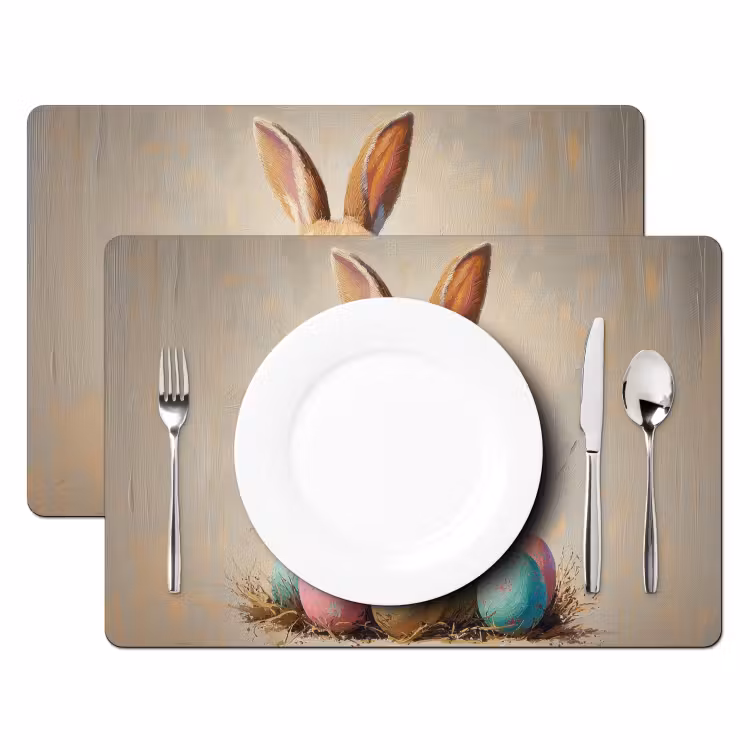 Tovaglietta – 6 pezzi - Coniglietto di Pasqua - Pastello - Uova — 2