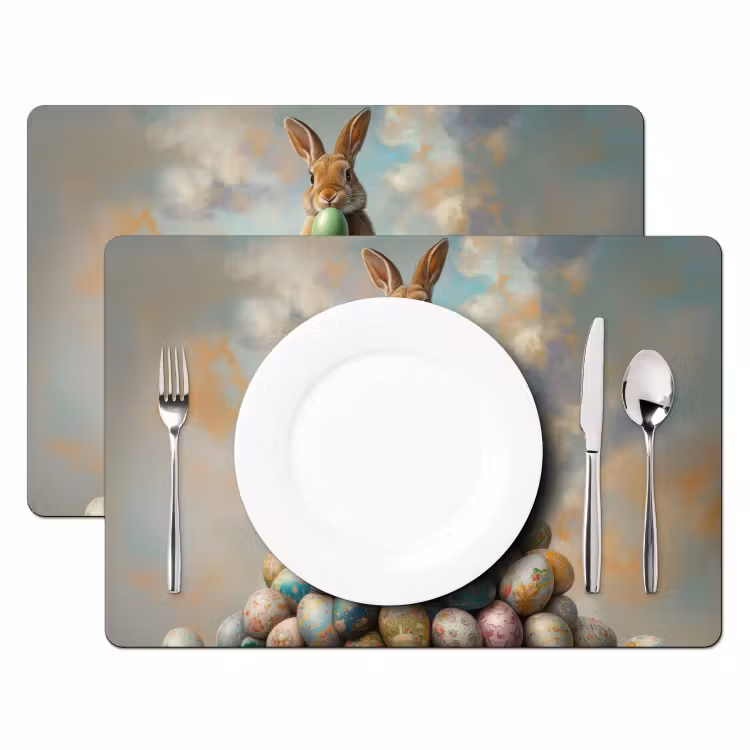 Tovaglietta – 6 pezzi - Coniglio - Uova - Colorate — 2