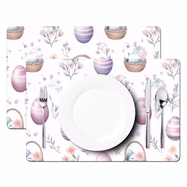 Tovaglietta – 6 pezzi - Fiori - Uova di Pasqua - Cartamodello — 2
