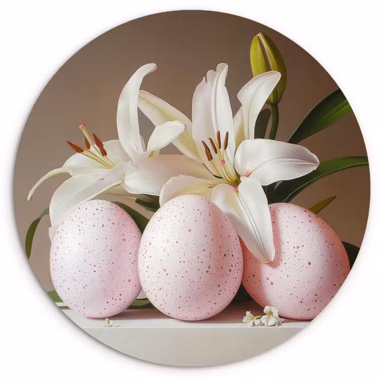Quadro rotondo - gigli di Pasqua — 1