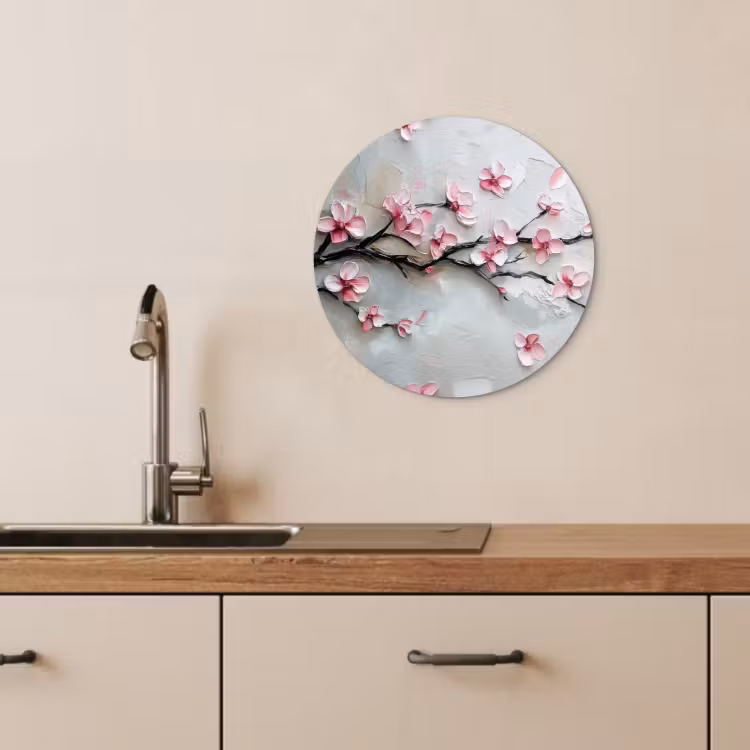 Quadro rotondo - Fiore - Artistico - Rosa - Sakura — 4