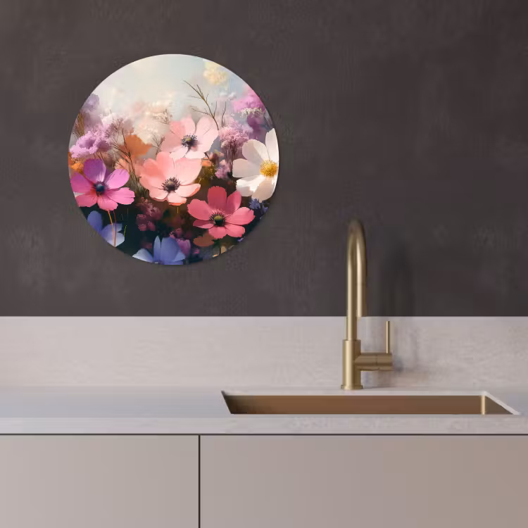 Quadro rotondo - Fiori - Colorati - In fiore — 3