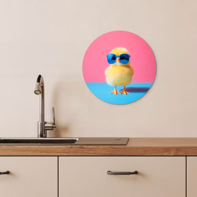 Quadro rotondo - Chick - Occhiali da sole - Blu — 1