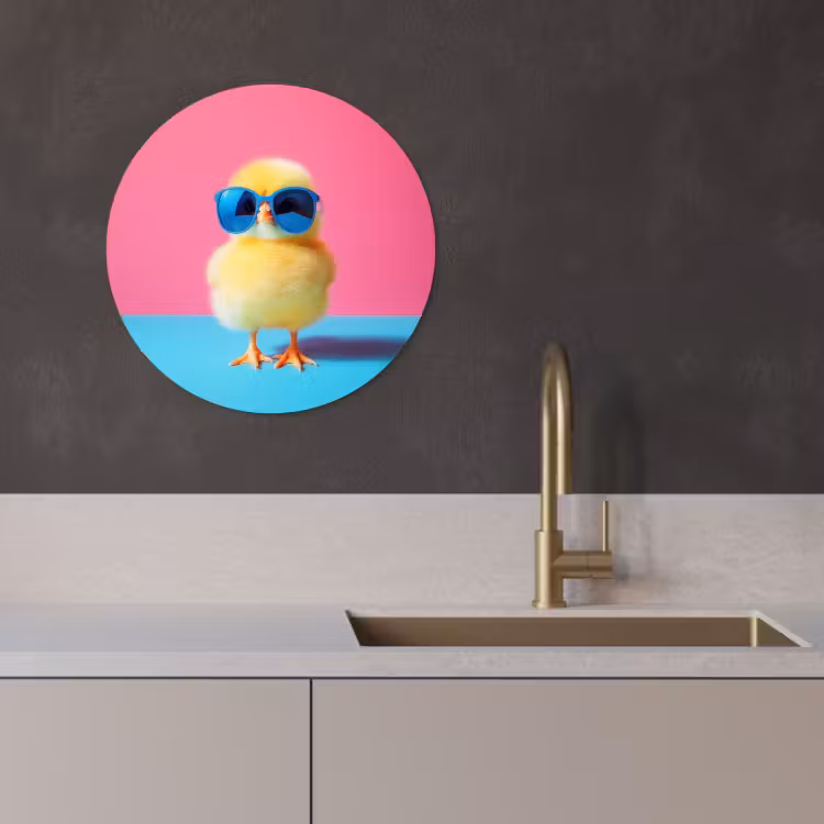 Quadro rotondo - Chick - Occhiali da sole - Blu — 2