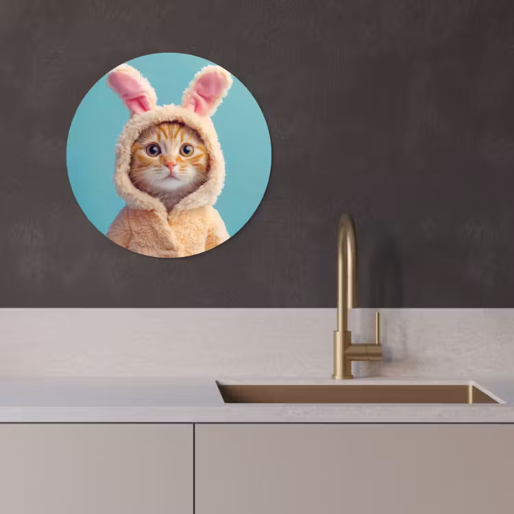 Quadro rotondo - Coniglietto di Pasqua - Gatto - Costume — 4