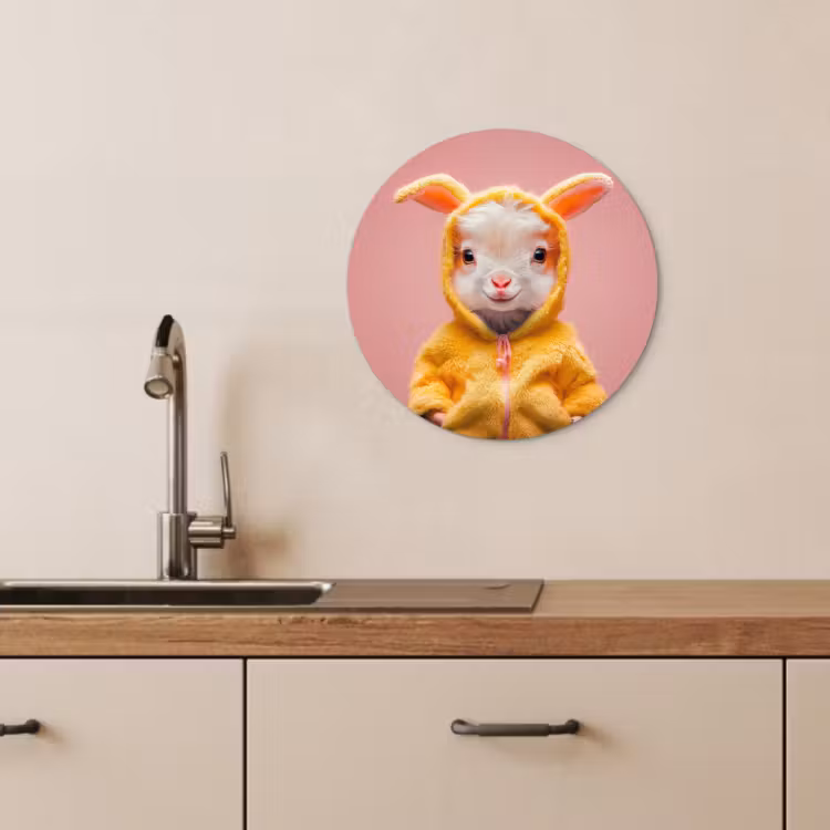 Quadro rotondo - Costume - Capra - Coniglietto di Pasqua — 3