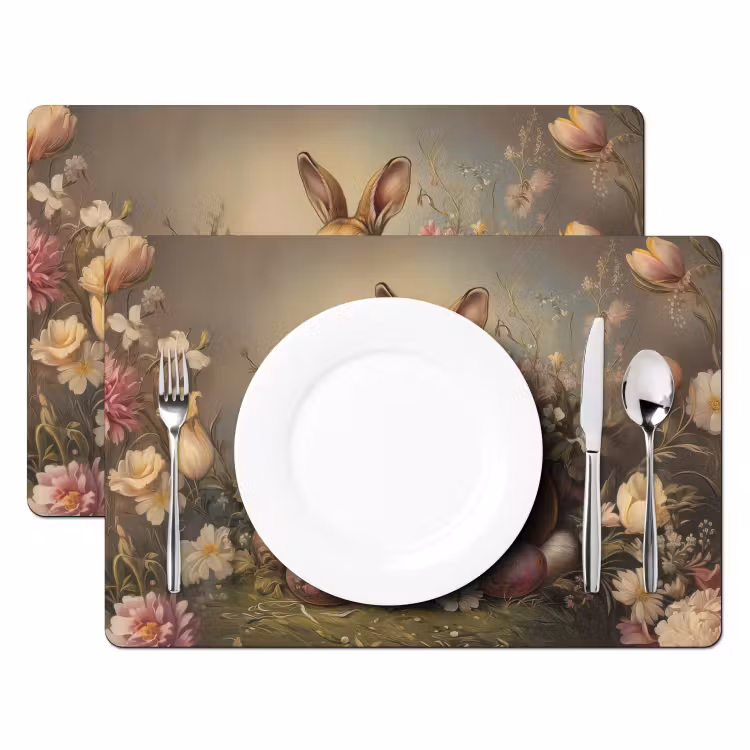 Tovaglietta – 6 pezzi - Lepre - Natura morta - Fiori — 2