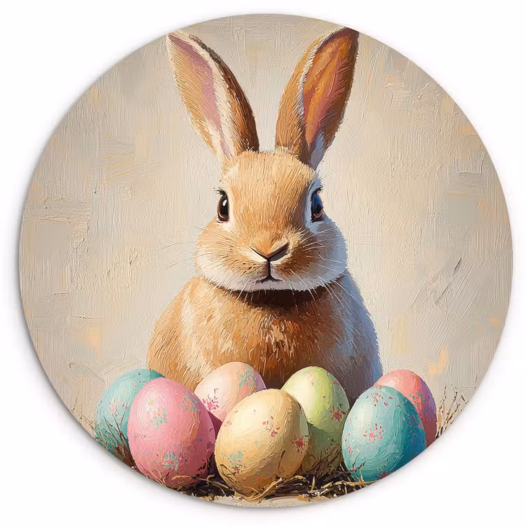 Quadro rotondo - Coniglietto di Pasqua-1 — 1