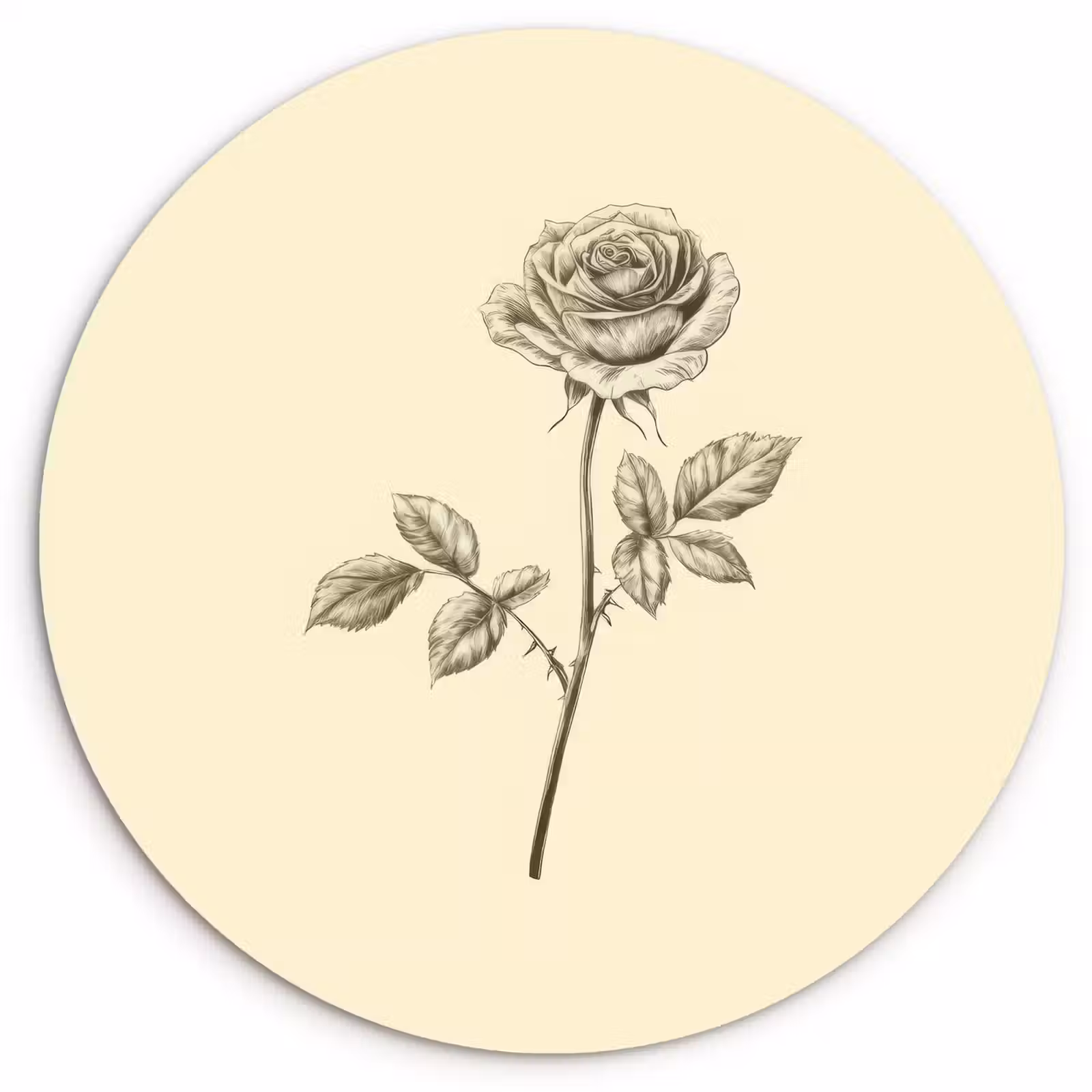 Quadro rotondo - Illustrazione - Nero - Rosa — 1