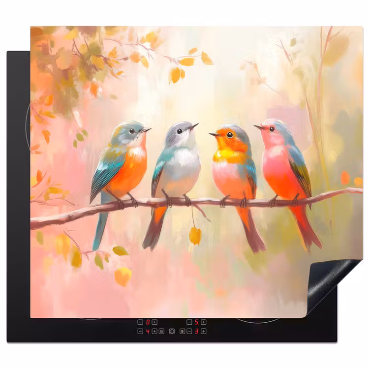 Protezione piano induzione - Uccelli - Colorati - Ramo — 1