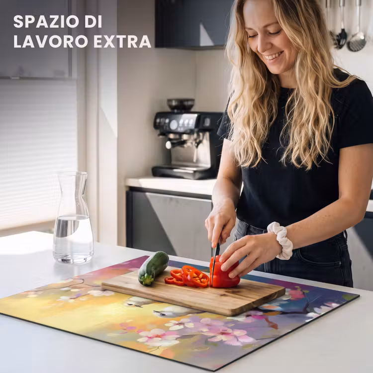Protezione piano induzione - Uccelli - Fiori - Rosa — 5