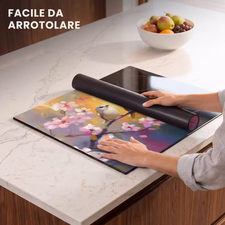 Protezione piano induzione - Uccelli - Fiori - Rosa — 7