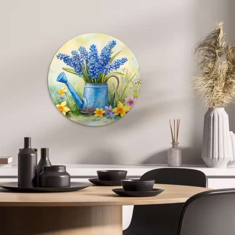 Quadro rotondo - Annaffiatoio - Lavanda - Fiori — 2