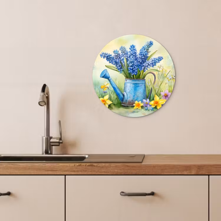 Quadro rotondo - Annaffiatoio - Lavanda - Fiori — 3