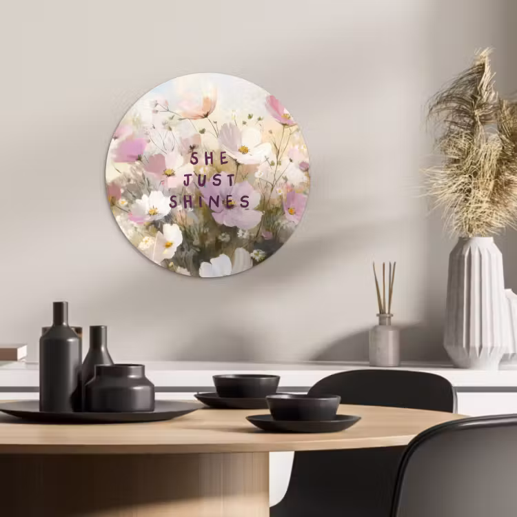 Quadro rotondo - Citazione - Fiori - Pittoresco — 4