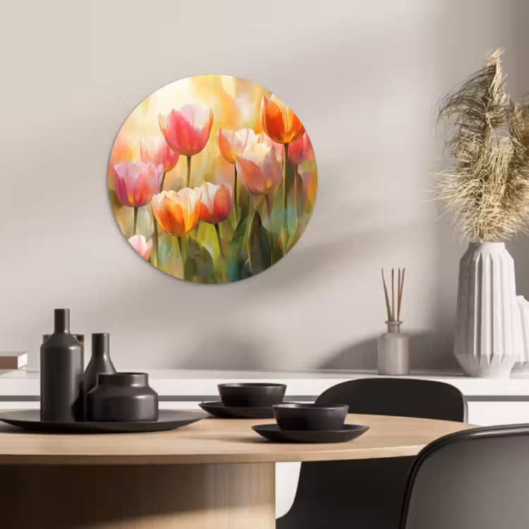 Quadro rotondo - Tulipani - Fiabesco - Colorato — 3