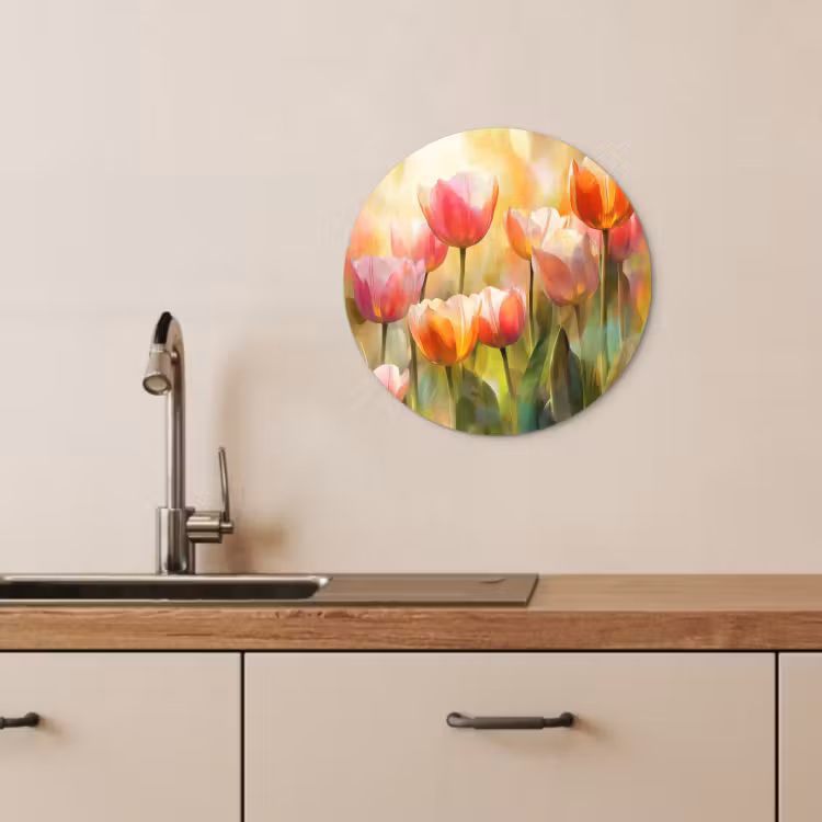 Quadro rotondo - Tulipani - Fiabesco - Colorato — 4