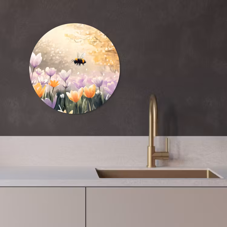 Quadro rotondo - Violette - ape - luce del sole — 2