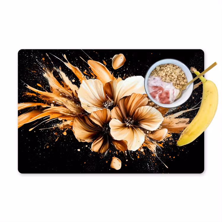 Tovagliette - Fiori - Oro - Graffiti - Nero - Astratto — 1