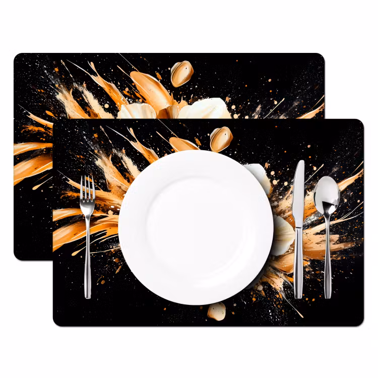 Tovagliette - Fiori - Oro - Graffiti - Nero - Astratto — 2